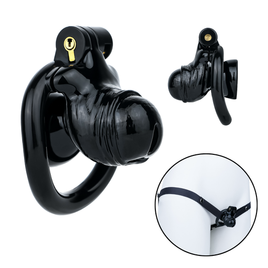 Men's Black Inverted Chastity Cage