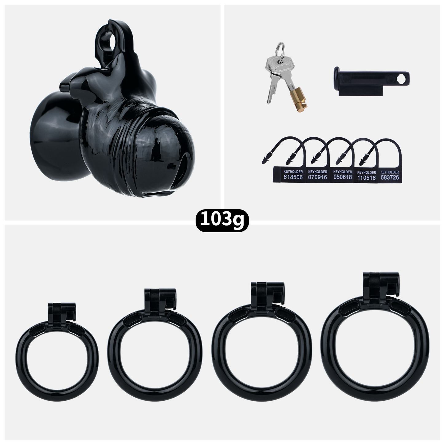 Men's Black Inverted Chastity Cage
