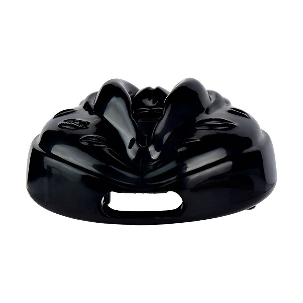 3D Printed Clitoris Chastity Cage with 4 Rings Black Resin Vagina Shape Cock Cage For Sissy Ladyboy