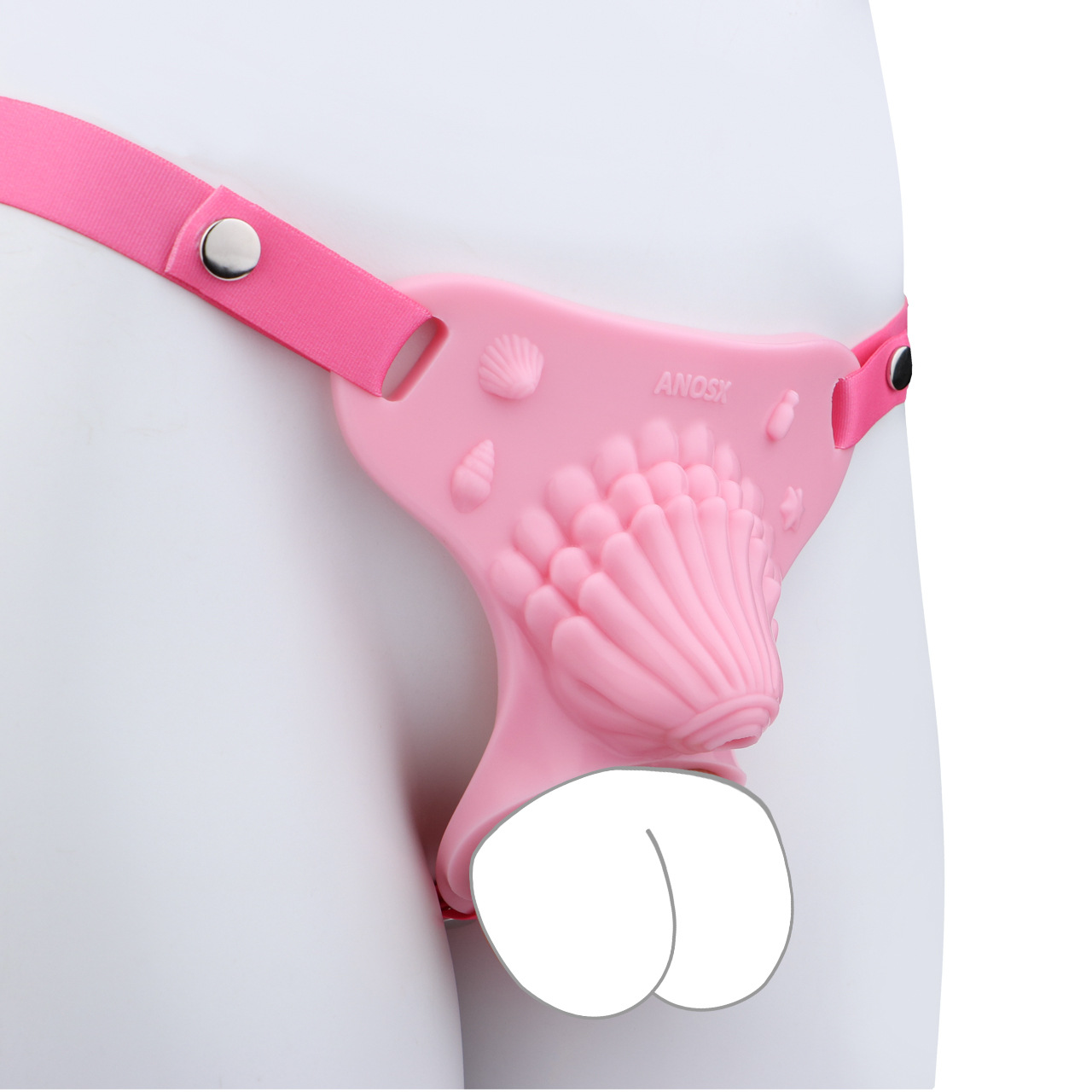Pink Silicone Seashell Sissy Chastity Cage – Cute Cock Cover Belt