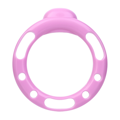 Pink Sissy Bowtie Chastity Cage Small Compact Cute Cockcage with Rhinestones and Breathable Base Rings