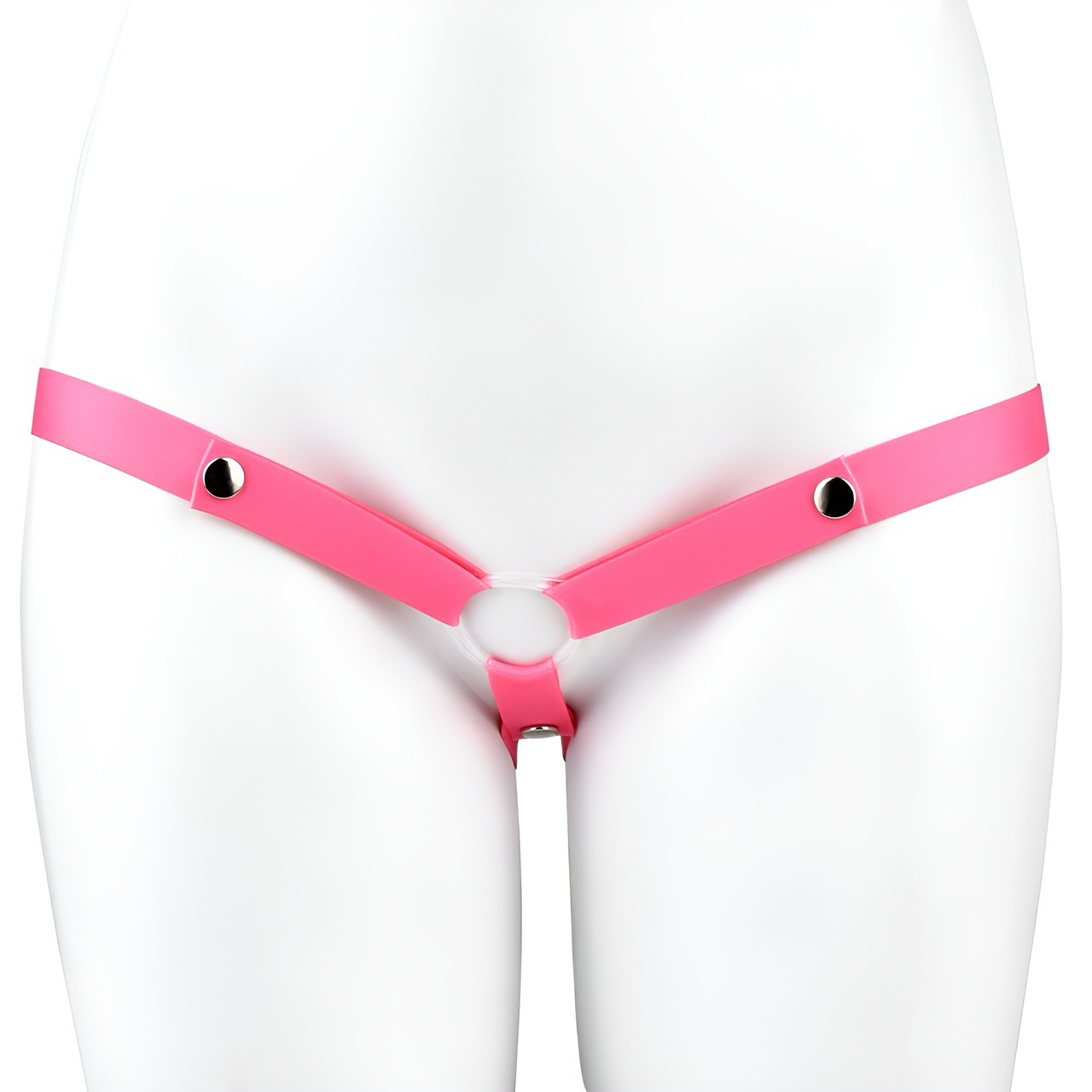 Abschließbarer pinkfarbener Sissy-Käfig mit stilvoller Fliege