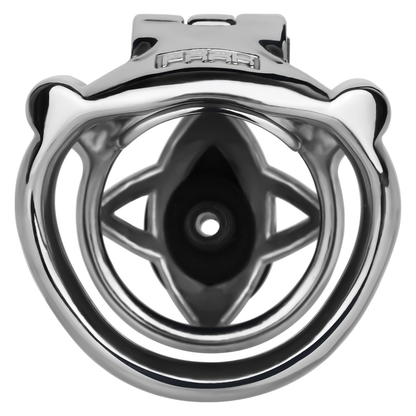 Micro Metal Chastity Cage with Easy-Pee Hole and Silicone Pussy Catheter