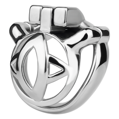 Micro Metal Chastity Cage with Easy-Pee Hole and Silicone Pussy Catheter