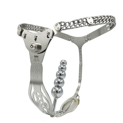 Female Chastity Belt with Removable Anal & Vaginal Plugs – Multicolor Chastity Device for Women