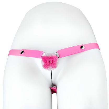 pink inverted chastity cage belt for sissy ladyboy femboy