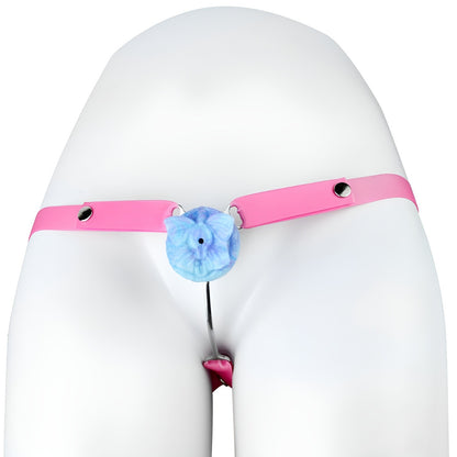 sissy inverted chastity cage belt pink