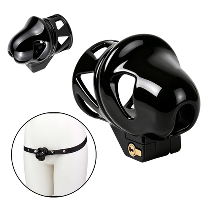 Premium Black Glans Chastity Cage