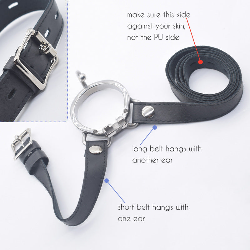 male chastity belt with curved penis ring and scrotum holder
