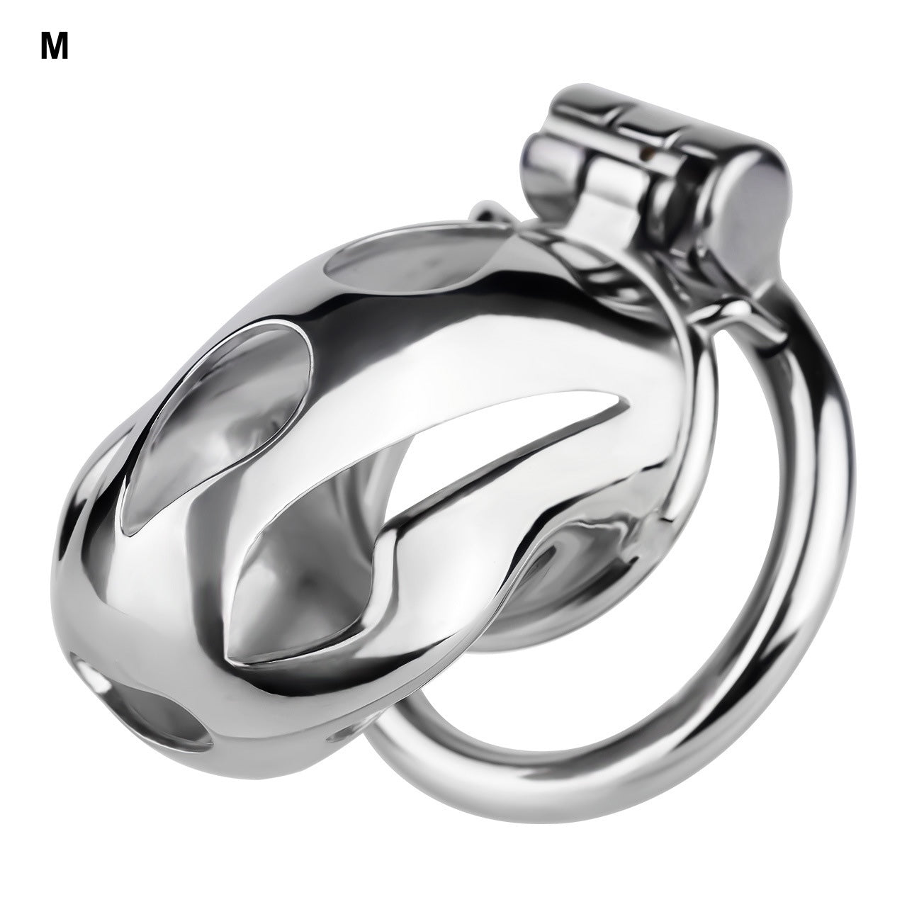 Silver Metal Cobra Chastity Cage Small Medium Large Cock Lock for Men
