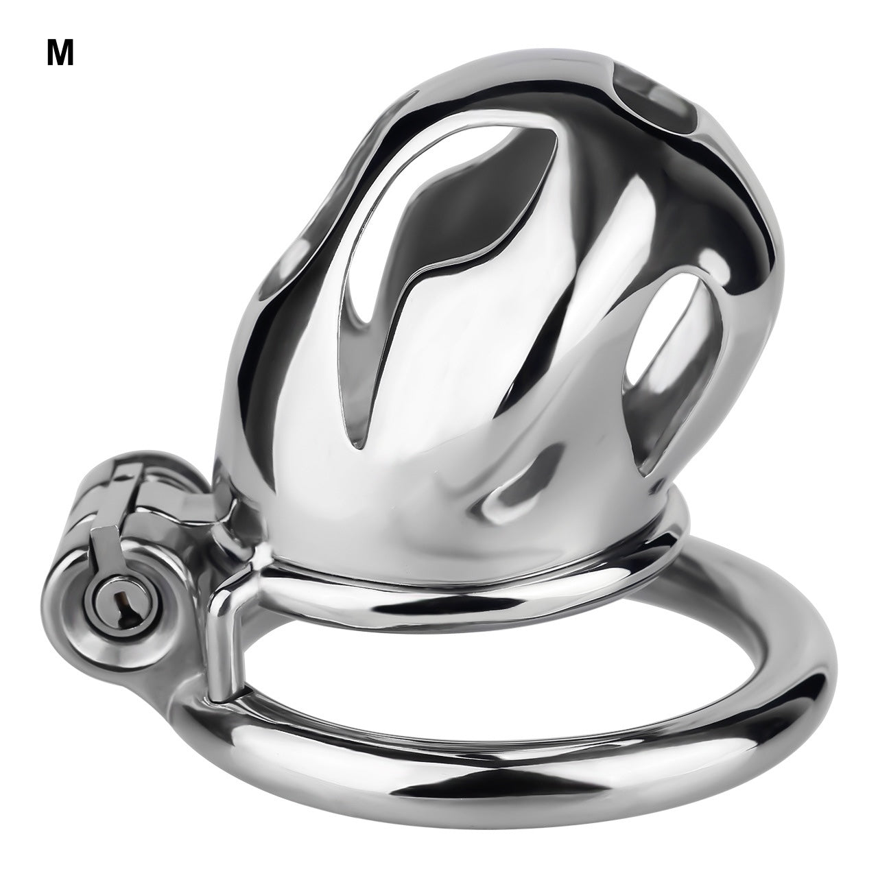 Silver Metal Cobra Chastity Cage Small Medium Large Cock Lock for Men