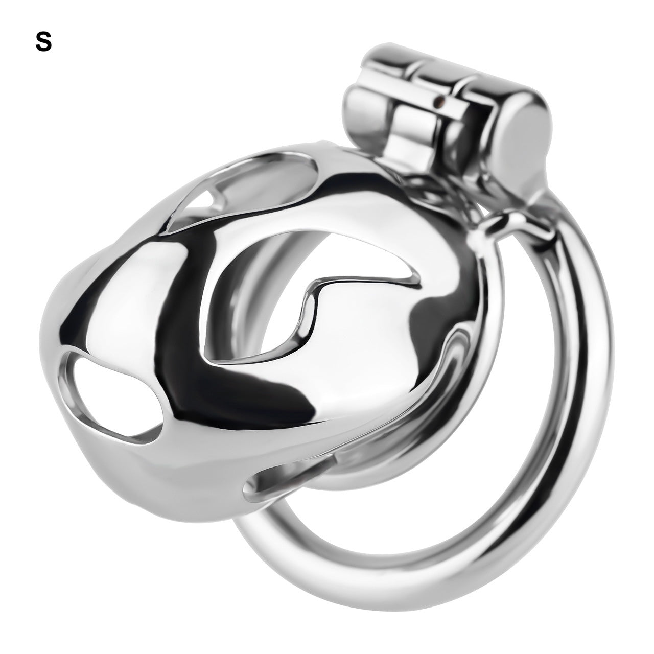 Silver Metal Cobra Chastity Cage Small Medium Large Cock Lock for Men