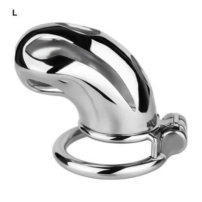 Silver Metal Cobra Chastity Cage Small Medium Large Cock Lock for Men