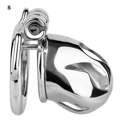 Silver Metal Cobra Chastity Cage Small Medium Large Cock Lock for Men