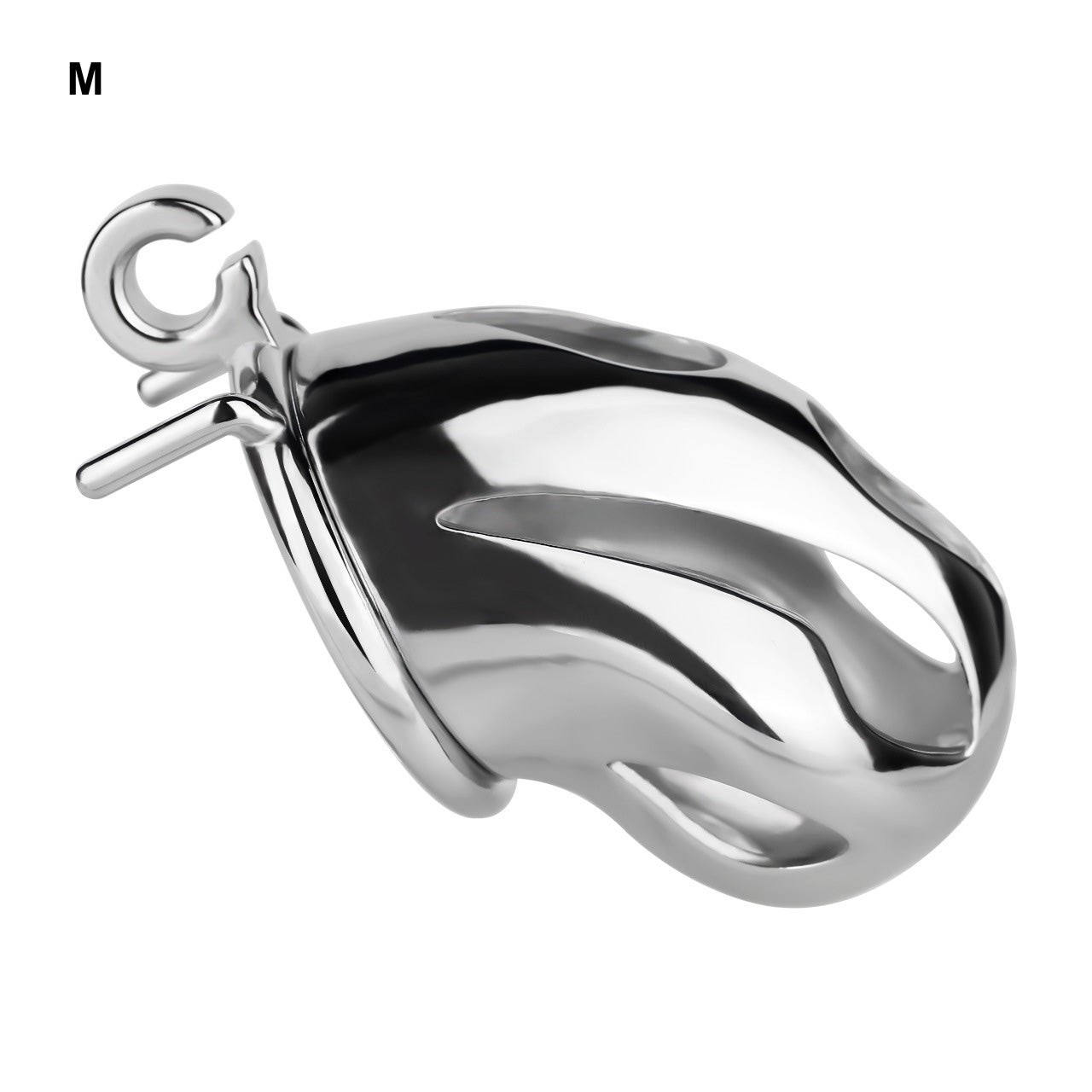 Silver Metal Cobra Chastity Cage Small Medium Large Cock Lock for Men