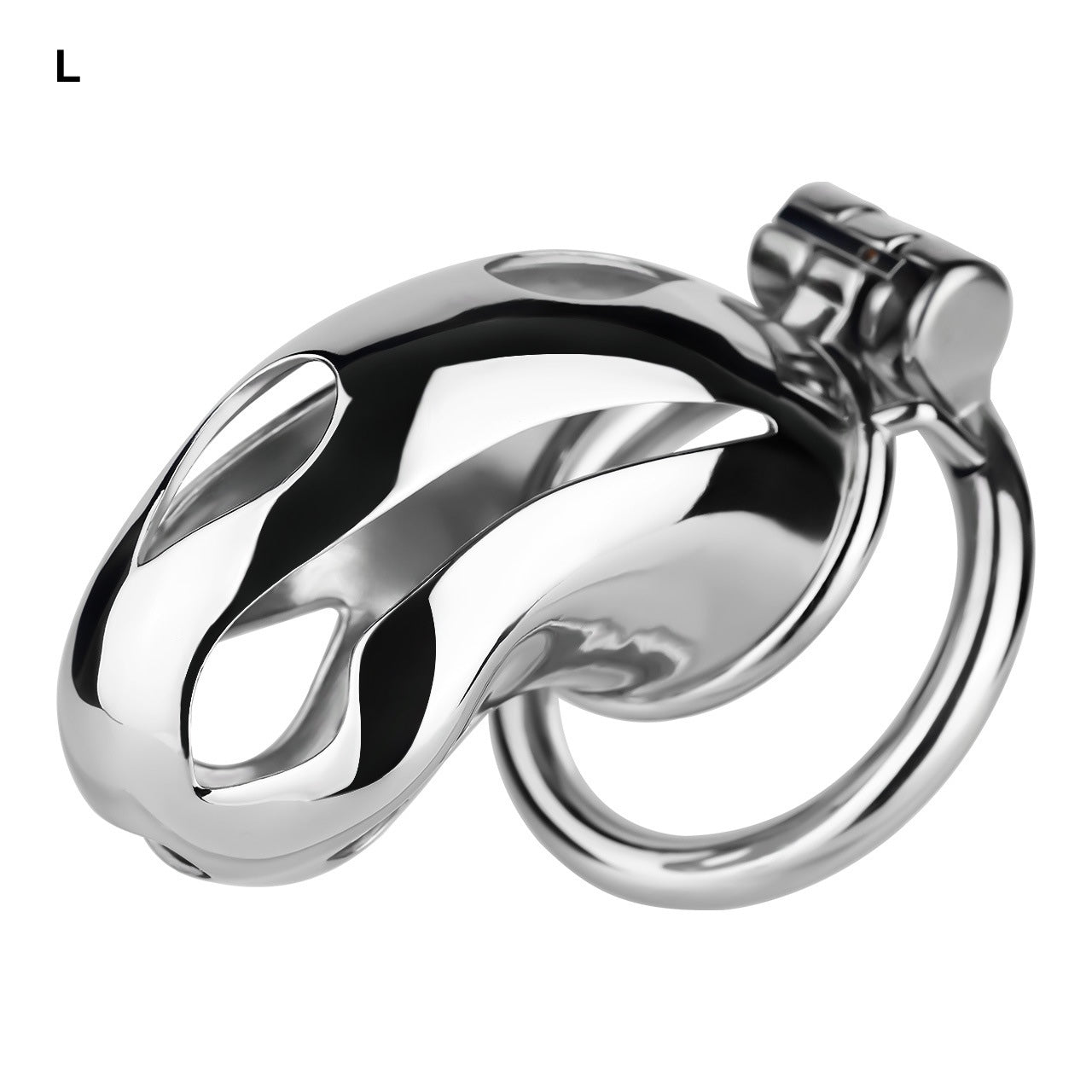 Silver Metal Cobra Chastity Cage Small Medium Large Cock Lock for Men