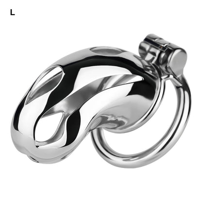 Silver Metal Cobra Chastity Cage Small Medium Large Cock Lock for Men