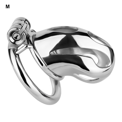 Silver Metal Cobra Chastity Cage Small Medium Large Cock Lock for Men