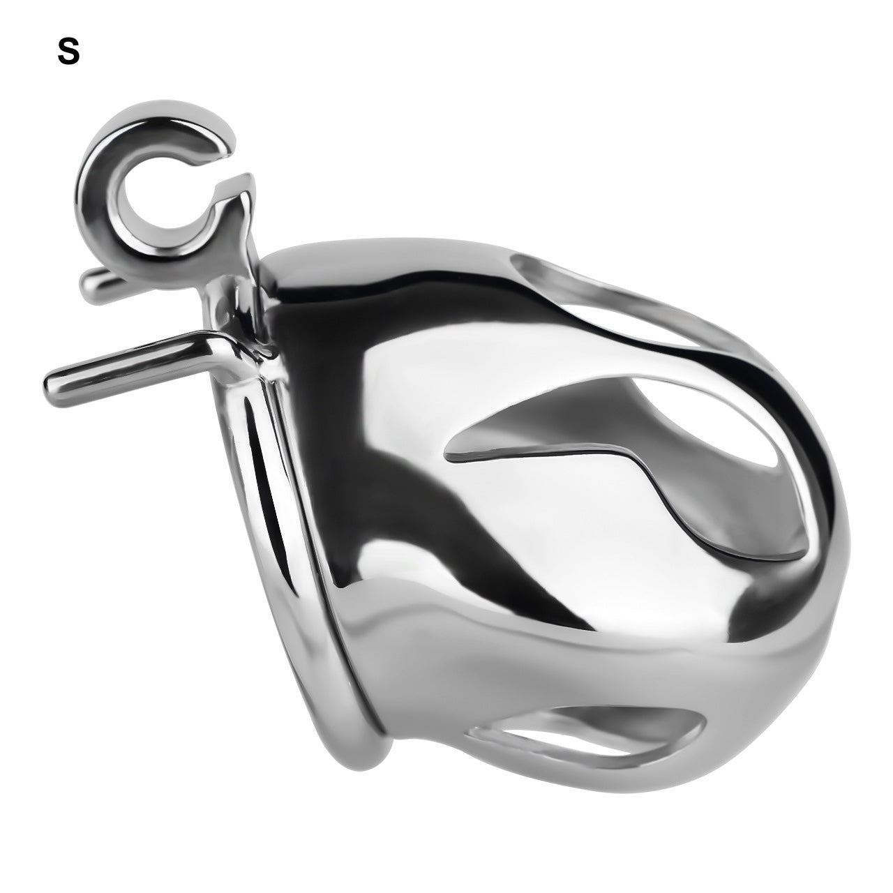 Silver Metal Cobra Chastity Cage Small Medium Large Cock Lock for Men