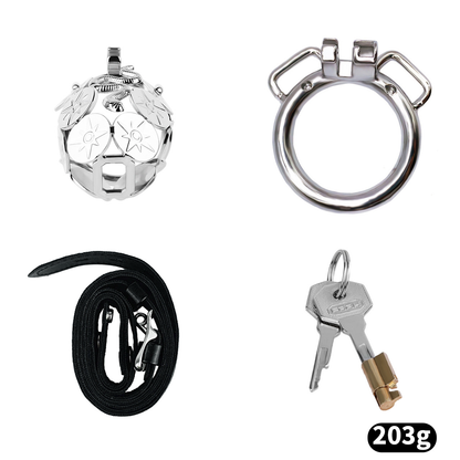 Metal Cobra Chastity Cage with Built-In Lock Short & Long Modern Cock Cage