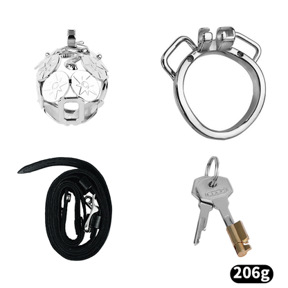 Metal Cobra Chastity Cage with Built-In Lock Short & Long Modern Cock Cage