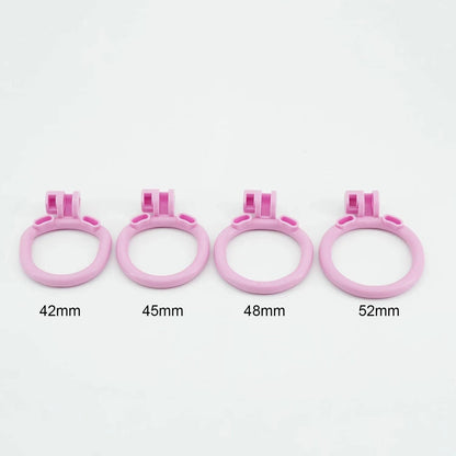 Sex Slave Small Inverted Chastity Cage with 4 Rings - Multicolor