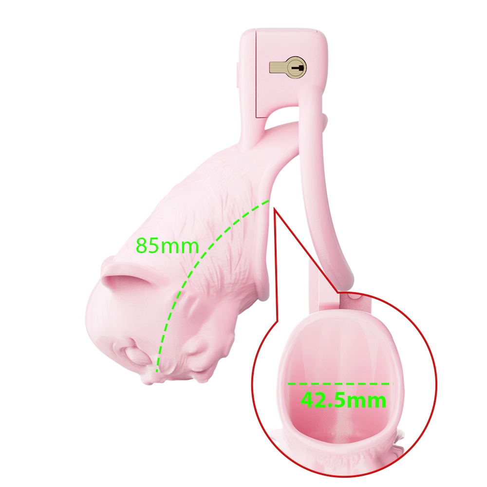 Pink Kitty Chastity Cage Cute Small Penis Lock for Sissy and Ladyboys