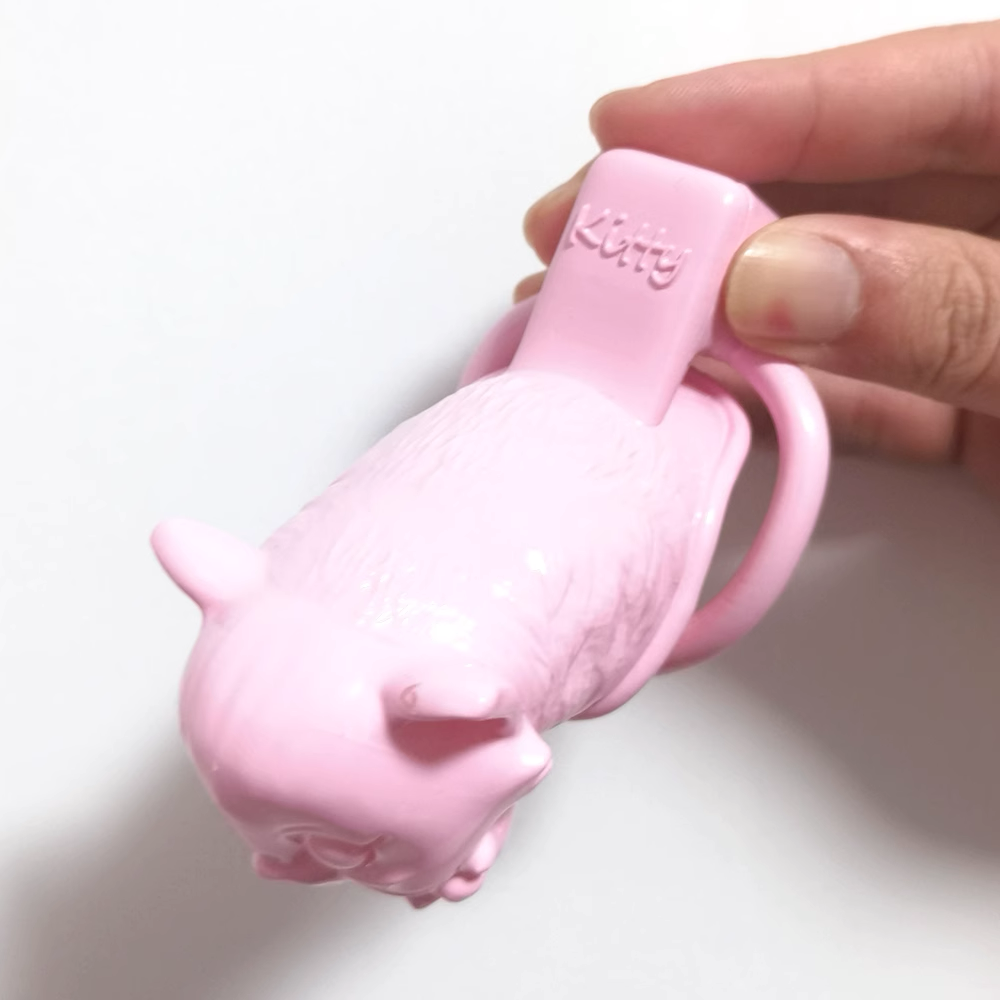 Pink Kitty Chastity Cage Cute Small Penis Lock for Sissy and Ladyboys