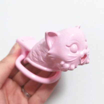 Pink Kitty Chastity Cage Cute Small Penis Lock for Sissy and Ladyboys