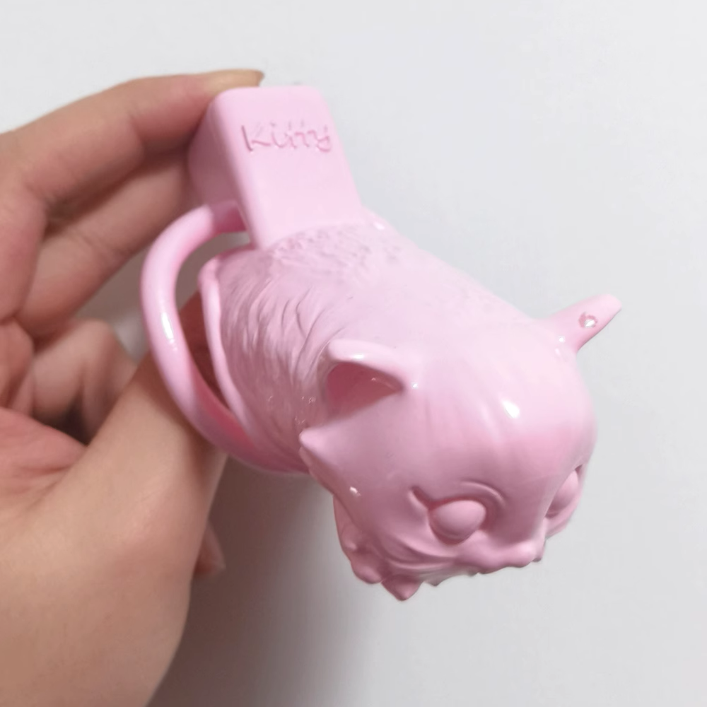 Pink Kitty Chastity Cage Cute Small Penis Lock for Sissy and Ladyboys