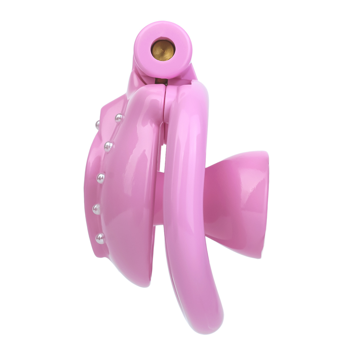 Pink Sissy Inverted Chastity Cage Clitoris Diamond Chastity Lock for Ladyboys