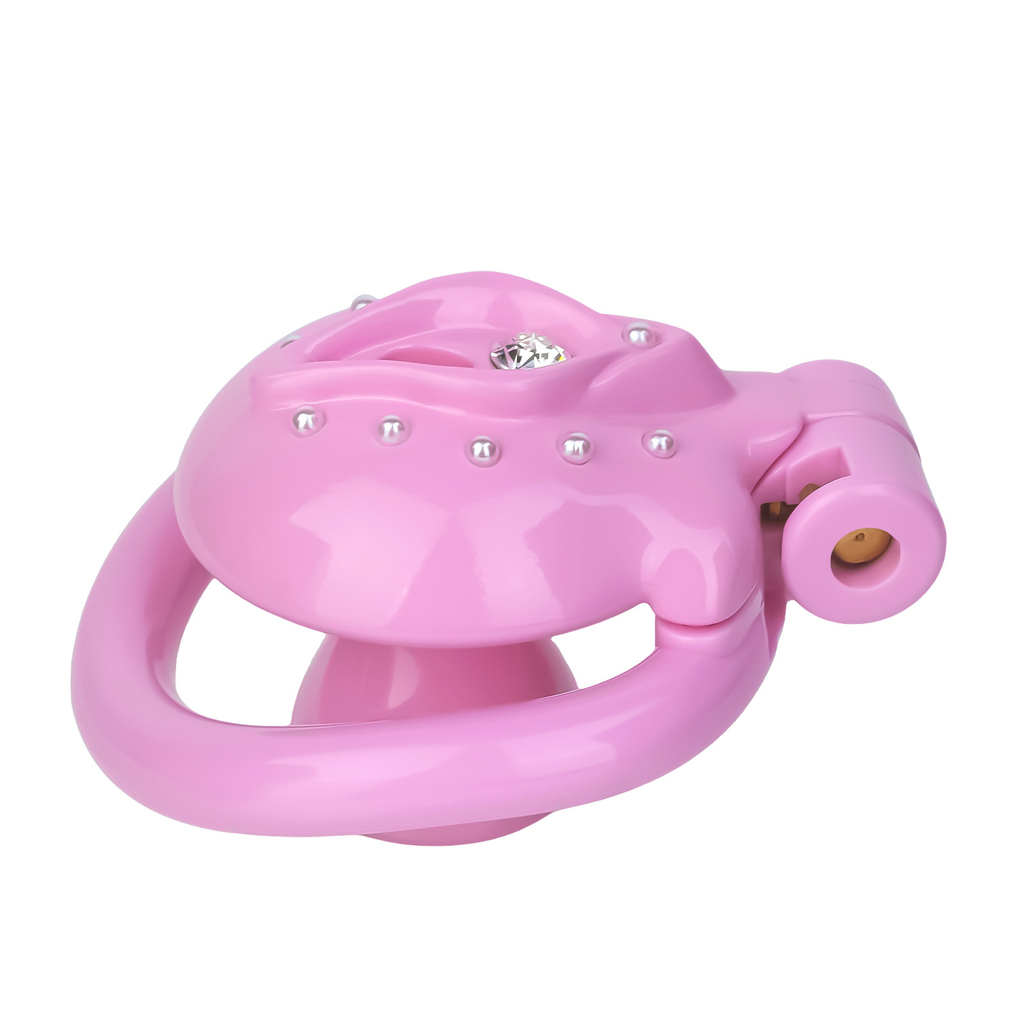 Pink Sissy Inverted Chastity Cage Clitoris Diamond Chastity Lock for Ladyboys
