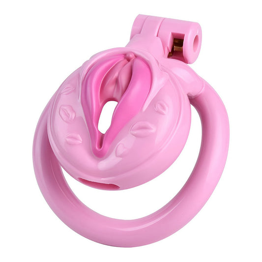 pink clit penis lock chastity cage for sissy femboy bdsm