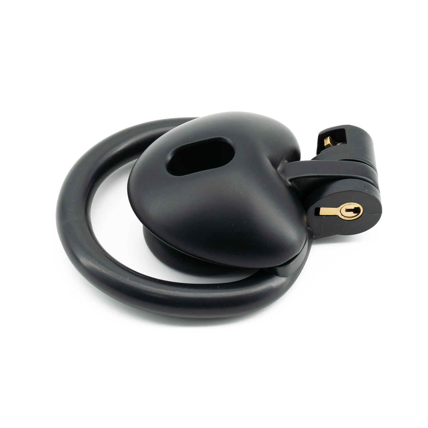 Black/Pink Heart-Shaped Flat & Inverted Chastity Cage Lightweight Plastic Negative Cock Cage