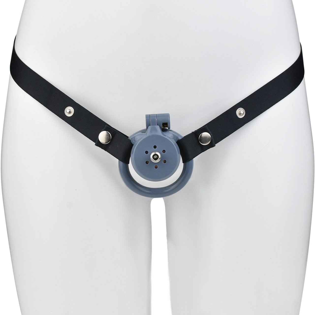 Lightweight Chastity Cage with Removable Silim Inverted Plug and 4 Cock Rings