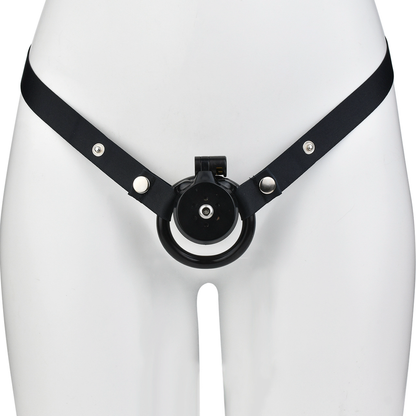 Lightweight Chastity Cage with Removable Silim Inverted Plug and 4 Cock Rings