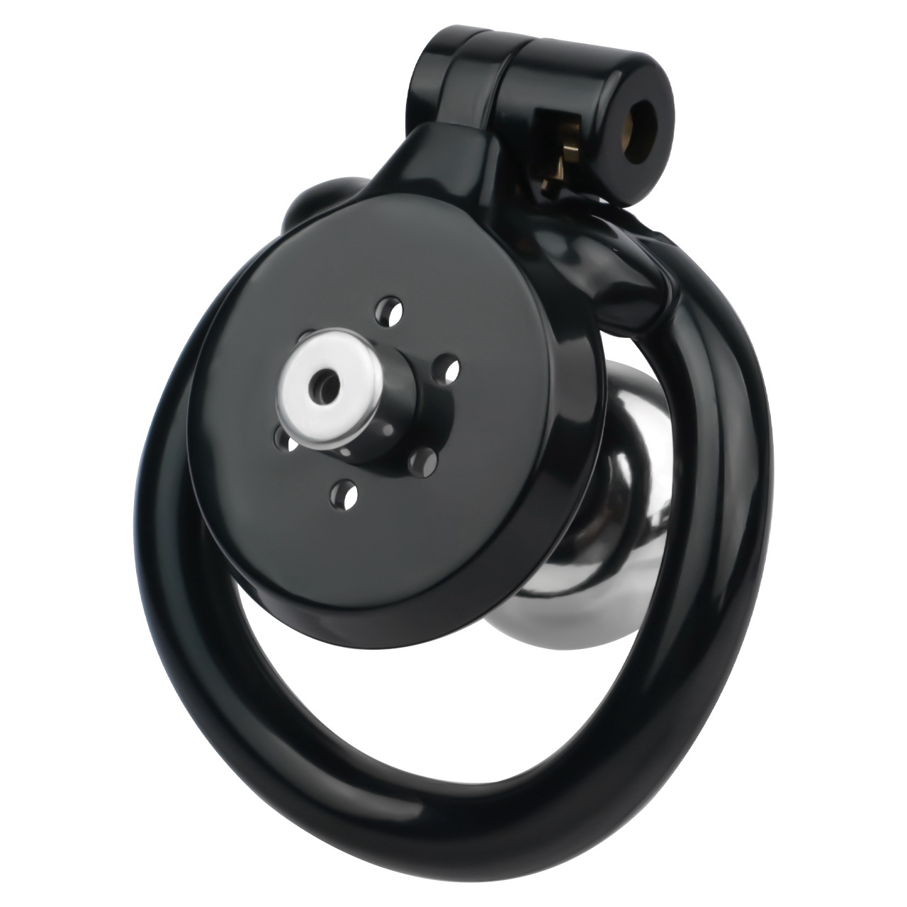 Lightweight Chastity Cage with Removable Silim Inverted Plug and 4 Cock Rings