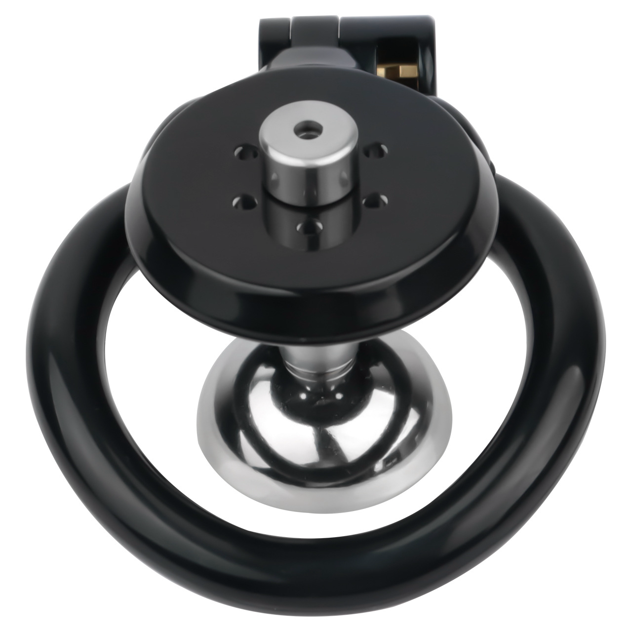 Lightweight Chastity Cage with Removable Silim Inverted Plug and 4 Cock Rings