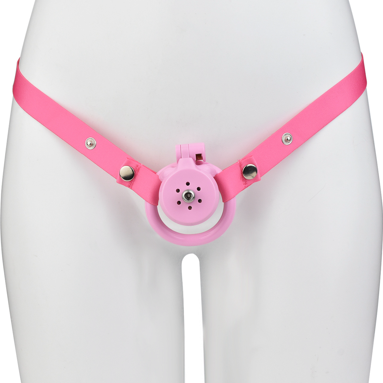 2-in-1 Inverted & Flat Chastity Cage with Removable Plug + 4 Rings