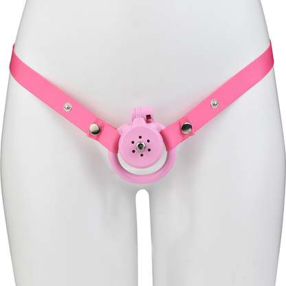 2-in-1 Inverted & Flat Chastity Cage with Removable Plug + 4 Rings