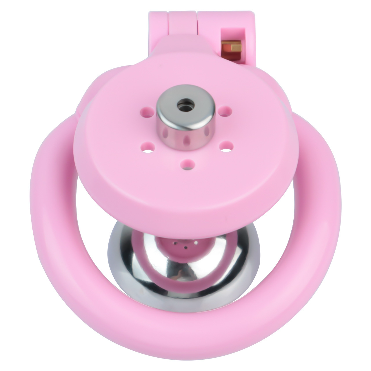 Lightweight Chastity Cage with Removable Silim Inverted Plug and 4 Cock Rings