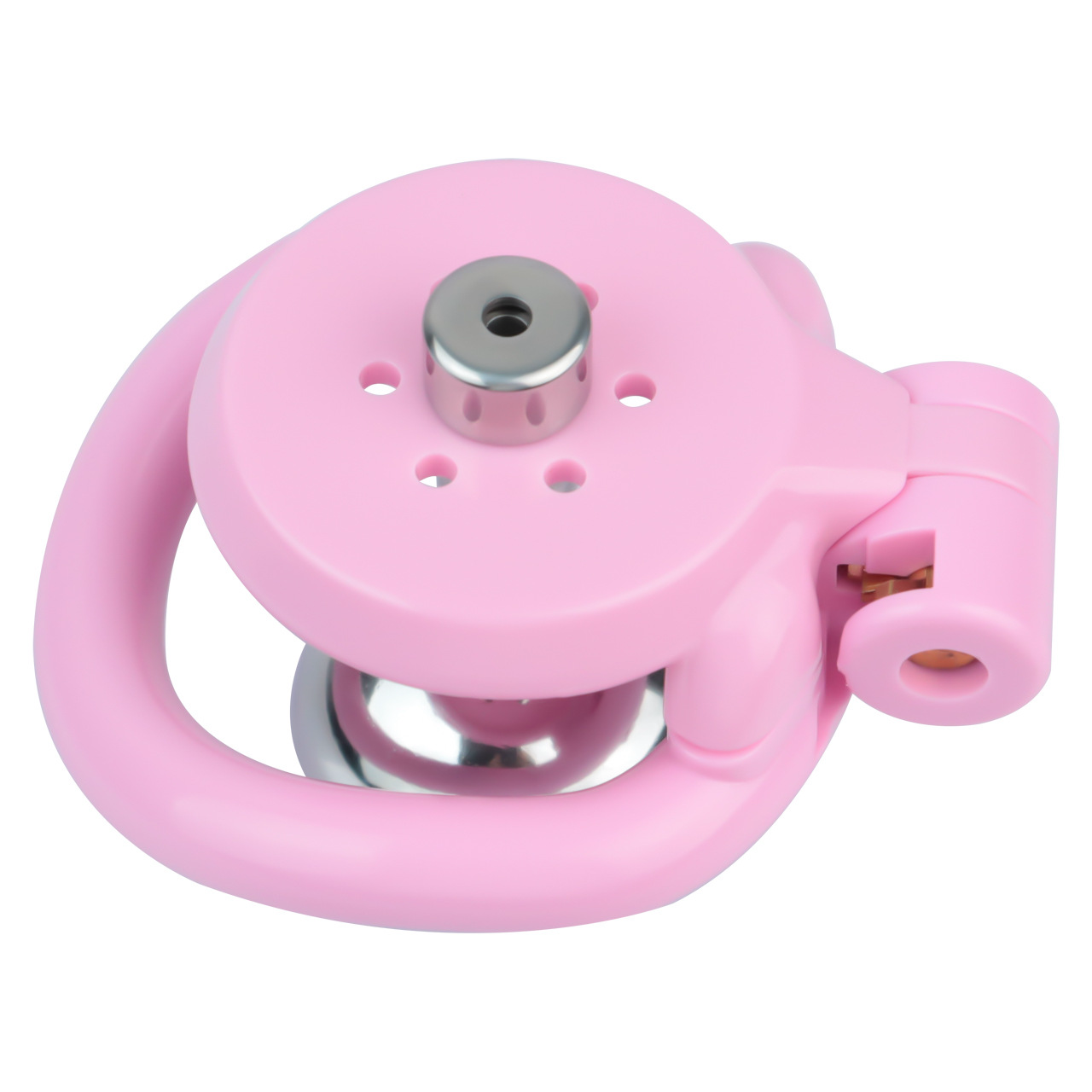 Lightweight Chastity Cage with Removable Silim Inverted Plug and 4 Cock Rings