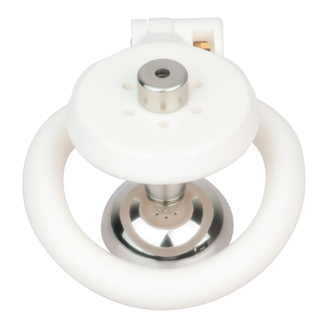 Lightweight Chastity Cage with Removable Silim Inverted Plug and 4 Cock Rings
