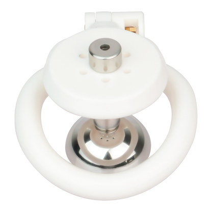 Lightweight Chastity Cage with Removable Silim Inverted Plug and 4 Cock Rings