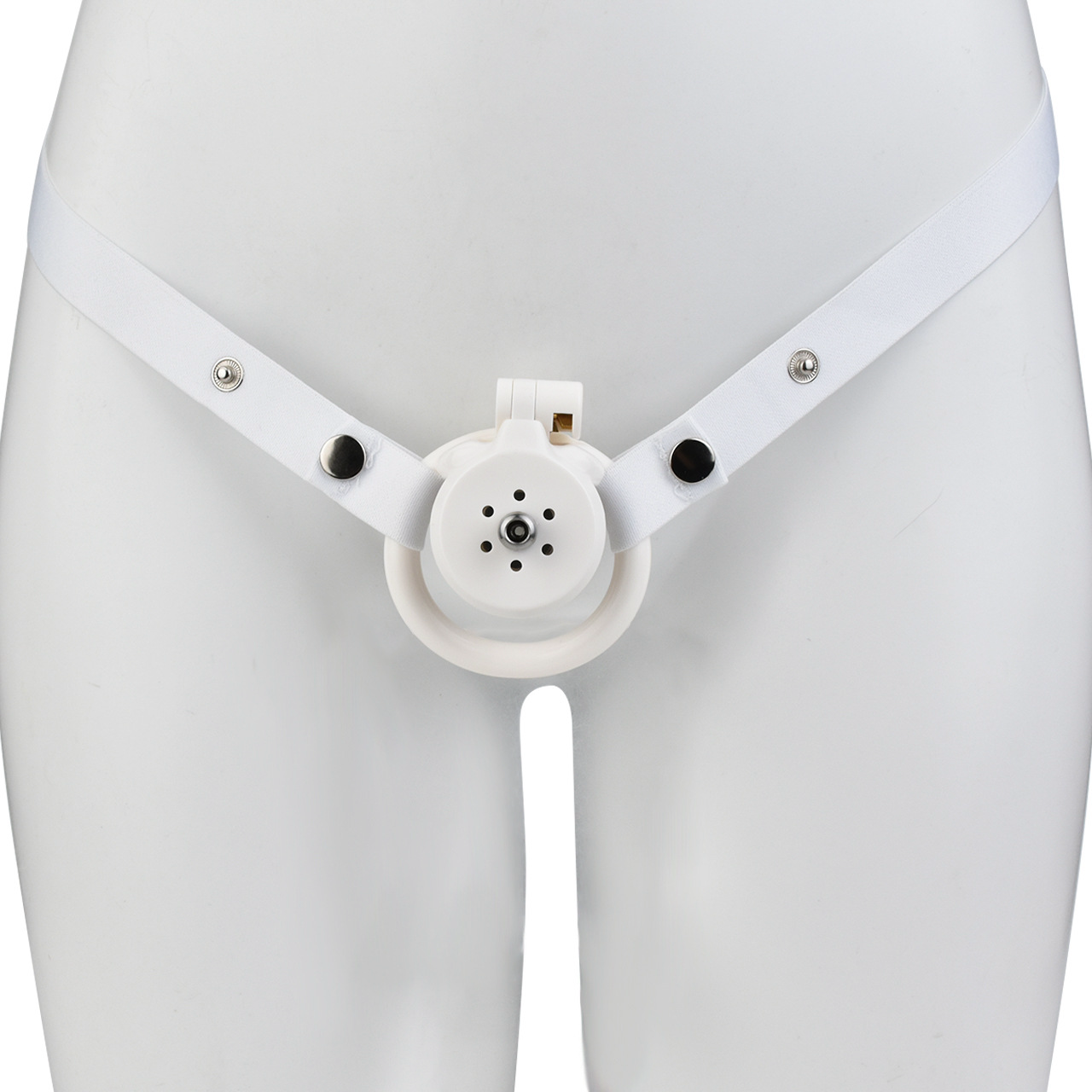 Lightweight Chastity Cage with Removable Silim Inverted Plug and 4 Cock Rings