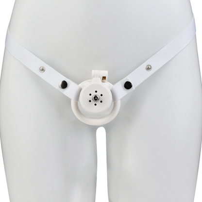 Lightweight Chastity Cage with Removable Silim Inverted Plug and 4 Cock Rings
