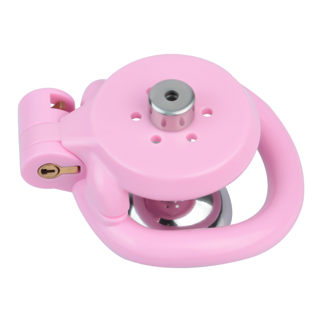 Lightweight Chastity Cage with Removable Silim Inverted Plug and 4 Cock Rings