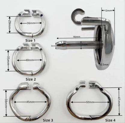 Super Small Metal Chastity Cage with Urethral Catheter