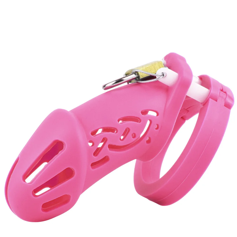 Comfortable Soft Long Silicone Chastity Cage with Elastic Nylon Belt