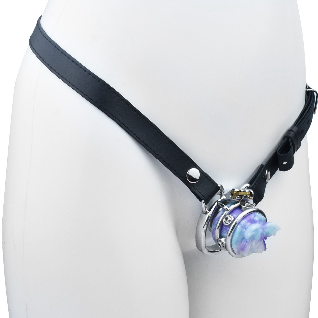 Sissy Butterfly Inverted Chastity Cage with Strap